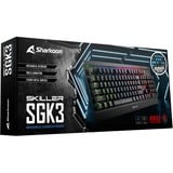 Sharkoon Skiller Mech SGK3, gaming toetsenbord Zwart, BE Lay-out, Kailh Red, RGB leds