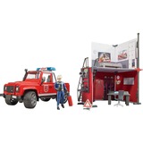 bruder bworld Brandweerkazerne met Land Rover Defender Modelvoertuig 62701