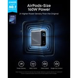 Anker Prime Charger (160W, 3 Ports, Smart Display) Grijs