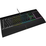 Corsair K55 RGB PRO gaming toetsenbord Zwart, US lay-out (QWERTY), Membraan, 100%, RGB leds