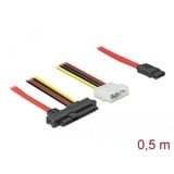 DeLOCK SAS SFF-8482 naar 4-pin 5,25" + 7-pin SATA adapterkabel 0,5 meter
