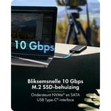 ICY BOX IB-1827MCP-C31 externe behuizing Zwart, USB-C 3.2 (10 Gbit/s)