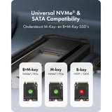 ICY BOX IB-1827MCP-C31 externe behuizing Zwart, USB-C 3.2 (10 Gbit/s)