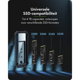 ICY BOX IB-1827MCP-C31 externe behuizing Zwart, USB-C 3.2 (10 Gbit/s)