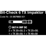 Wera Bit-Check 6 TX Impaktor 1 bitset 6-delig, Diamantcoating