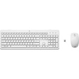 HP 230 draadloze muis- en toetsenbordcombo desktopset Wit, BE lay-out (AZERTY), 100%, 1600 dpi