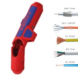 KNIPEX Ergostrip universeel ontmantelingsgereedschap 16 95 02 SB kabelstrip- /ontmantelingsgereedschap Rood/blauw, links-handig