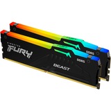 Kingston FURY 64 GB DDR5-6000 Kit werkgeheugen Zwart, KF560C36BBEAK2-64, Beast RGB, EXPO