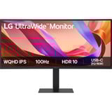 LG UltraWide 34U650A-B 34" curved monitor Zwart, 2x HDMI, DisplayPort, 3x USB-A, USB-B, USB-C, RJ-45