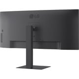 LG UltraWide 34U650A-B 34" curved monitor Zwart, 2x HDMI, DisplayPort, 3x USB-A, USB-B, USB-C, RJ-45