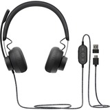 Logitech Zone Wired on-ear headset Zwart