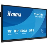 iiyama ProLite TE7513A-B1AG 75" 4K Ultra HD Public Display Zwart, Touch, HDMI, DisplayPort, Audio, LAN, WiFi 6, USB-C, Android 14