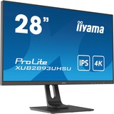 iiyama Prolite XUB2893UHSU-B1 28" 4K Ultra HD Monitor Zwart, HDMI, DisplayPort, USB, Audio