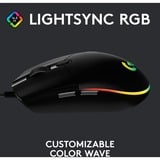 Logitech G203 LIGHTSYNC gaming muis Zwart, 200 - 8000 dpi, RGB leds