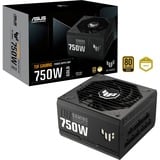 ASUS TUF Gaming 750W Gold voeding  Zwart, 4x PCIe, Kabelmanagement