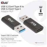 Club 3D USB-A 3.2 Gen 1 naar USB-C 3.2 Gen 1 adapter Zwart