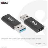 Club 3D USB-C 3.2 > USB-A 3.2 Gen 1 adapter Zwart