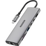 Sitecom 6 in 1 USB-C Multiport Adapter LAN dockingstation Grijs