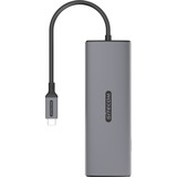 Sitecom 6 in 1 USB-C Multiport Adapter LAN dockingstation Grijs