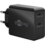 goobay 36W USB-C PD Dual snellader Zwart, 2x USB-C