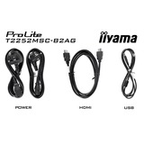 iiyama ProLite T2252MSC-B2AG 21.5" touchscreen monitor Zwart, 75 Hz, Touch, HDMI, DisplayPort, USB, Audio