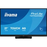 iiyama ProLite T2754MSC-B2AG 27" touchscreen monitor Zwart (mat), 1x HDMI, 1x VGA, 2x USB-A