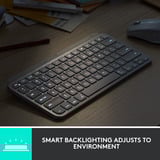 Logitech MX Keys Mini Minimalist Wireless Illuminated Keyboard, toetsenbord Grafiet, US-International, Bluetooth