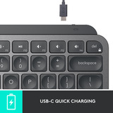 Logitech MX Keys Mini Minimalist Wireless Illuminated Keyboard, toetsenbord Grafiet, US-International, Bluetooth