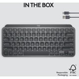 Logitech MX Keys Mini Minimalist Wireless Illuminated Keyboard, toetsenbord Grafiet, US-International, Bluetooth