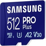 SAMSUNG PRO Plus 512 GB microSDXC (2023) geheugenkaart Blauw, UHS-I U3, Class 10, V30, A2