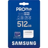 SAMSUNG PRO Plus 512 GB microSDXC (2023) geheugenkaart Blauw, UHS-I U3, Class 10, V30, A2