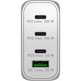 goobay 100W GaN USB-C PD Multiport snellader Wit, 3x USB-C, 1x USB-A