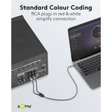 goobay Plus Audio adapterkabel 3,5 mm jack > 2x stereo-cinch Zwart/zilver, 3 meter
