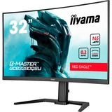 iiyama G-Master Red Eagle GCB3280QSU-B1 31.5" Curved gaming monitor Zwart, 165 Hz, HDMI, DisplayPort, USB, Audio, AMD Free-Sync  