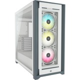 Corsair iCUE 5000X RGB Tower-behuizing Wit | 2x USB-A 3.2 (5 Gbit/s) | USB-C 3.2 (5 Gbit/s) | Audio | Window-kit