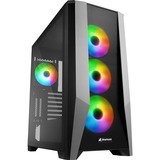 Sharkoon TG7M RGB Tower-behuizing Zwart | 2x USB-A 3.2 (5 Gbit/s) | USB-C 3.2 (10 Gbit/s) | 2x Audio | Window-kit