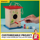 Stanley Junior Hoog Vogelhuisje bouwpakket & gereedschapsset 5-delig Tall Birdhouse Kit & Tool Set 5 pc, hout