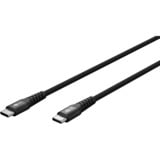 goobay Supersoft USB-C > USB-C 2.0 kabel Zwart, 1 meter