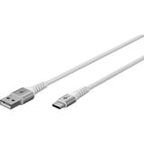 goobay Supersoft USB-C naar USB-A 2.0 kabel Wit, 2 meter
