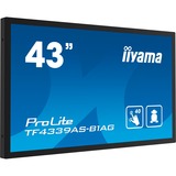 iiyama ProLite TF4339AS-B1AG 42.5" Public Display Zwart (mat), Touch, HDMI, DisplayPort, LAN, USB, Audio