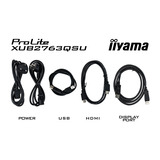iiyama ProLite XUB2763QSU-B1 27" monitor Zwart, HDMI, DisplayPort, USB, Audio