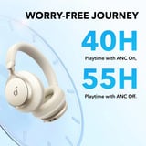 Anker Soundcore Space One over-ear hoofdtelefoon Crème, Bluetooth