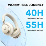 Anker soundcore Space One on-ear headset Crème, Bluetooth, USB-C
