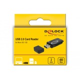 DeLOCK Mini USB 2.0 Card Reader kaartlezer Zwart