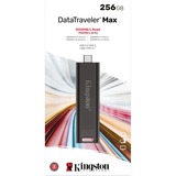 Kingston DataTraveler Max 256 GB usb-stick Zwart, DTMAX/256GB, USB-C 3.2 Gen 2 (10 Gbit/s)