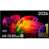 LG OLED evo AI W6 True Wireless (OLED77W69LA) 77" 4K Ultra HD tv Zwart, 4x HDMI, 2x USB, Bluetooth, LAN, WLAN, CI+, HDR10, Dolby Vision