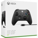 Microsoft Xbox Wireless Controller Zwart, Incl. USB-C-kabel | Pc, Xbox One, Xbox Series X, Xbox Series S