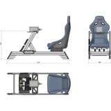 Res-Tech Smart Cockpit + GT Seat racing simulator Zwart/grijs