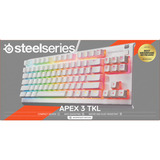SteelSeries Apex 3 TKL RGB gaming toetsenbord Wit, US lay-out (QWERTY), SteelSeries Whisper-Quiet, 80% (TKL)	