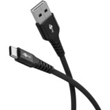 goobay Supersoft USB-C naar USB-A 2.0 kabel Zwart, 2 meter